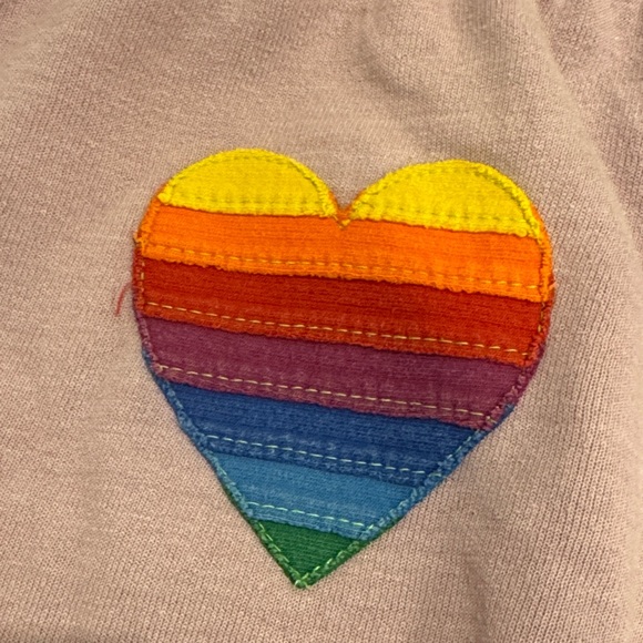 Aviator Nation Pink Sweatpants with Rainbow Heart - Picture 3 of 8